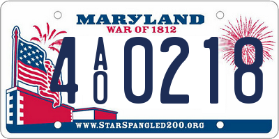 MD license plate 4AO0218