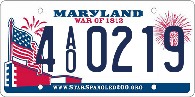 MD license plate 4AO0219