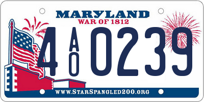 MD license plate 4AO0239