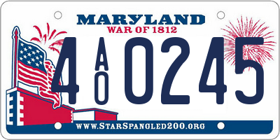 MD license plate 4AO0245
