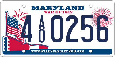 MD license plate 4AO0256