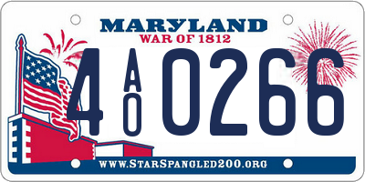 MD license plate 4AO0266