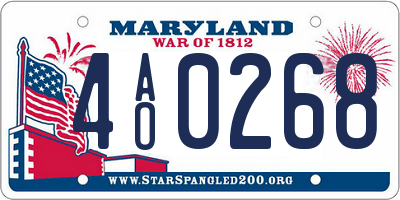 MD license plate 4AO0268