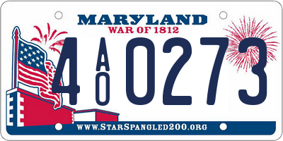 MD license plate 4AO0273