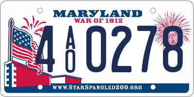 MD license plate 4AO0278