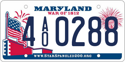 MD license plate 4AO0288