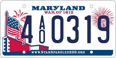 MD license plate 4AO0319