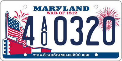 MD license plate 4AO0320