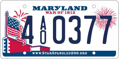 MD license plate 4AO0377