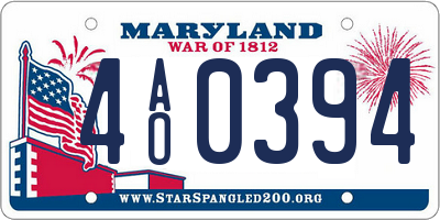 MD license plate 4AO0394