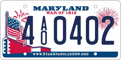 MD license plate 4AO0402