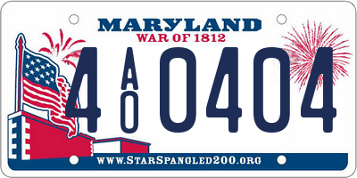 MD license plate 4AO0404