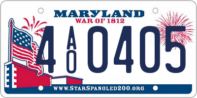MD license plate 4AO0405
