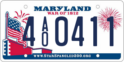 MD license plate 4AO0411
