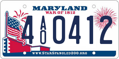 MD license plate 4AO0412