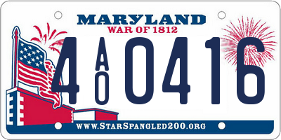 MD license plate 4AO0416