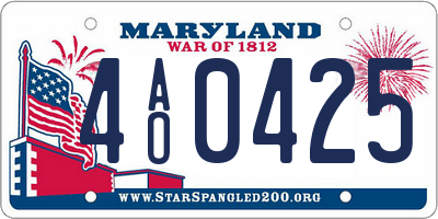 MD license plate 4AO0425