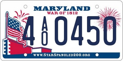 MD license plate 4AO0450