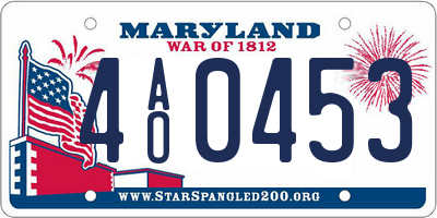 MD license plate 4AO0453