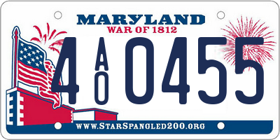MD license plate 4AO0455