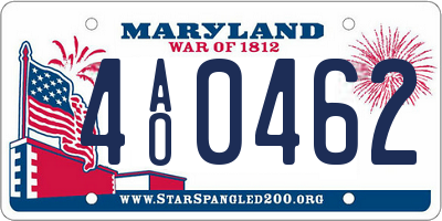 MD license plate 4AO0462