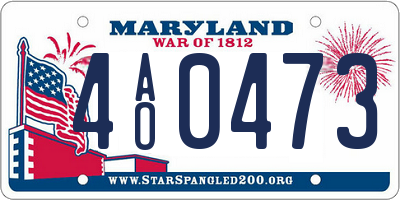 MD license plate 4AO0473