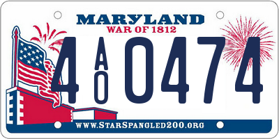 MD license plate 4AO0474