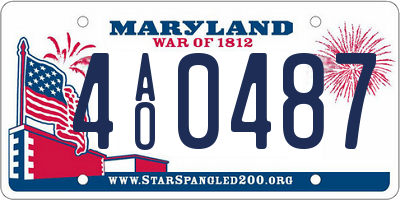 MD license plate 4AO0487
