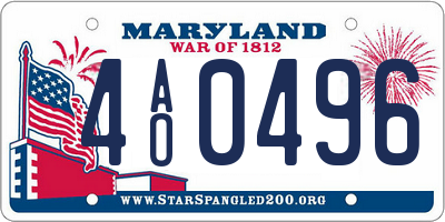 MD license plate 4AO0496