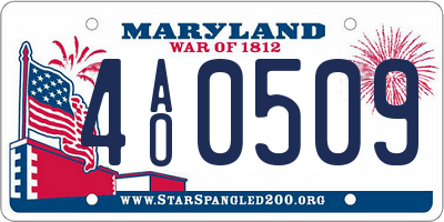 MD license plate 4AO0509