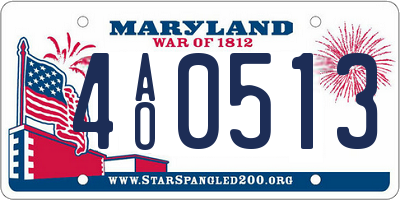 MD license plate 4AO0513