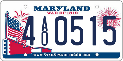 MD license plate 4AO0515