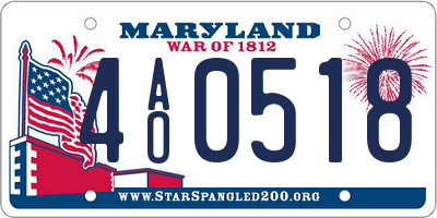 MD license plate 4AO0518
