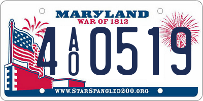 MD license plate 4AO0519