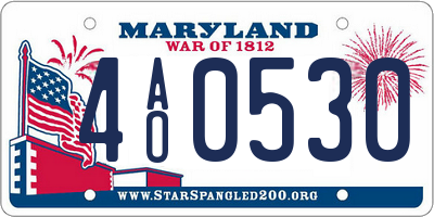 MD license plate 4AO0530