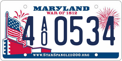 MD license plate 4AO0534