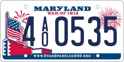 MD license plate 4AO0535