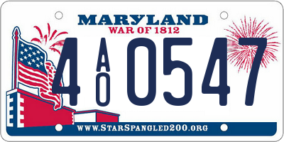 MD license plate 4AO0547