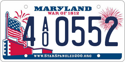MD license plate 4AO0552