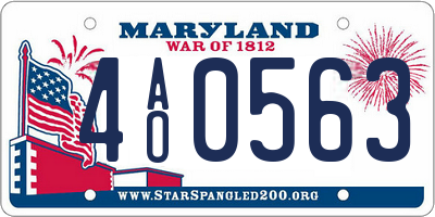 MD license plate 4AO0563
