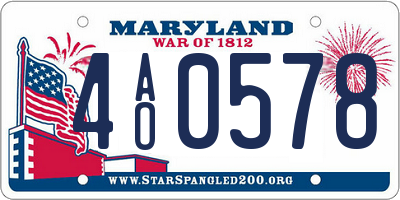 MD license plate 4AO0578