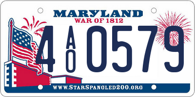 MD license plate 4AO0579