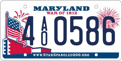 MD license plate 4AO0586