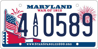 MD license plate 4AO0589