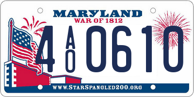 MD license plate 4AO0610
