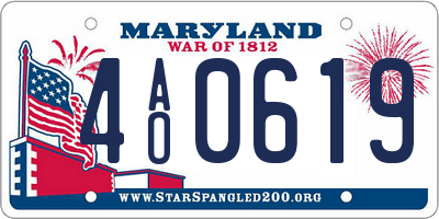 MD license plate 4AO0619