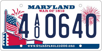 MD license plate 4AO0640