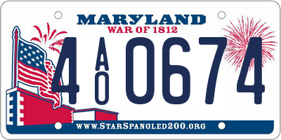 MD license plate 4AO0674