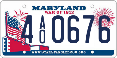 MD license plate 4AO0676