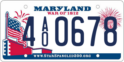 MD license plate 4AO0678